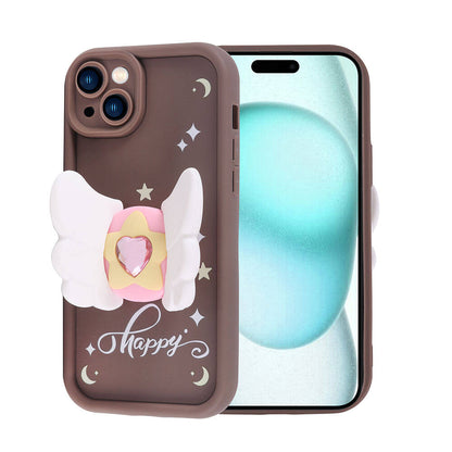 Apple iPhone 15 Plus Kılıf Kamera Korumalı Figür Tasarımlı Zore Kapya Kapak Koyu Kahve