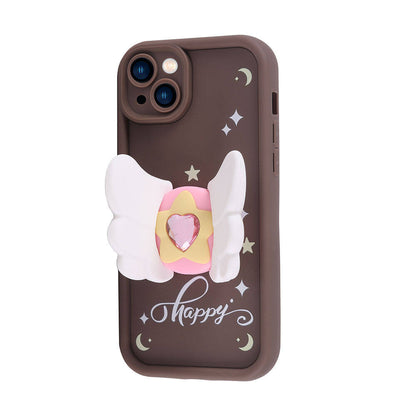 Apple iPhone 15 Plus Kılıf Kamera Korumalı Figür Tasarımlı Zore Kapya Kapak Pembe Açık