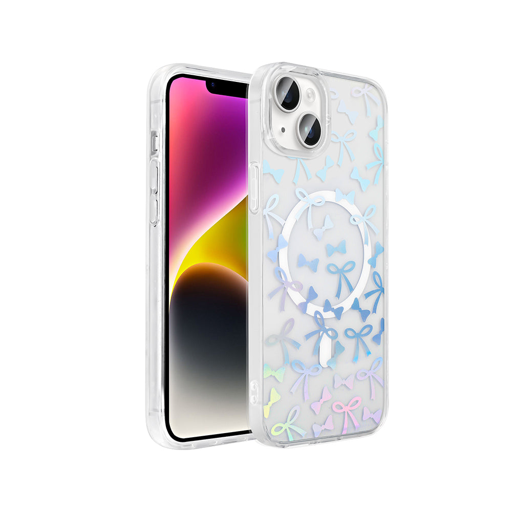 Apple iPhone 15 Plus Kılıf M-Safe Şarj Özellikli Şeffaf Zore Folk Sert Kapak