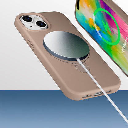 Apple iPhone 15 Plus Kılıf M-safe Şarj Özellikli Standlı Zore Samara Kapak Siyah