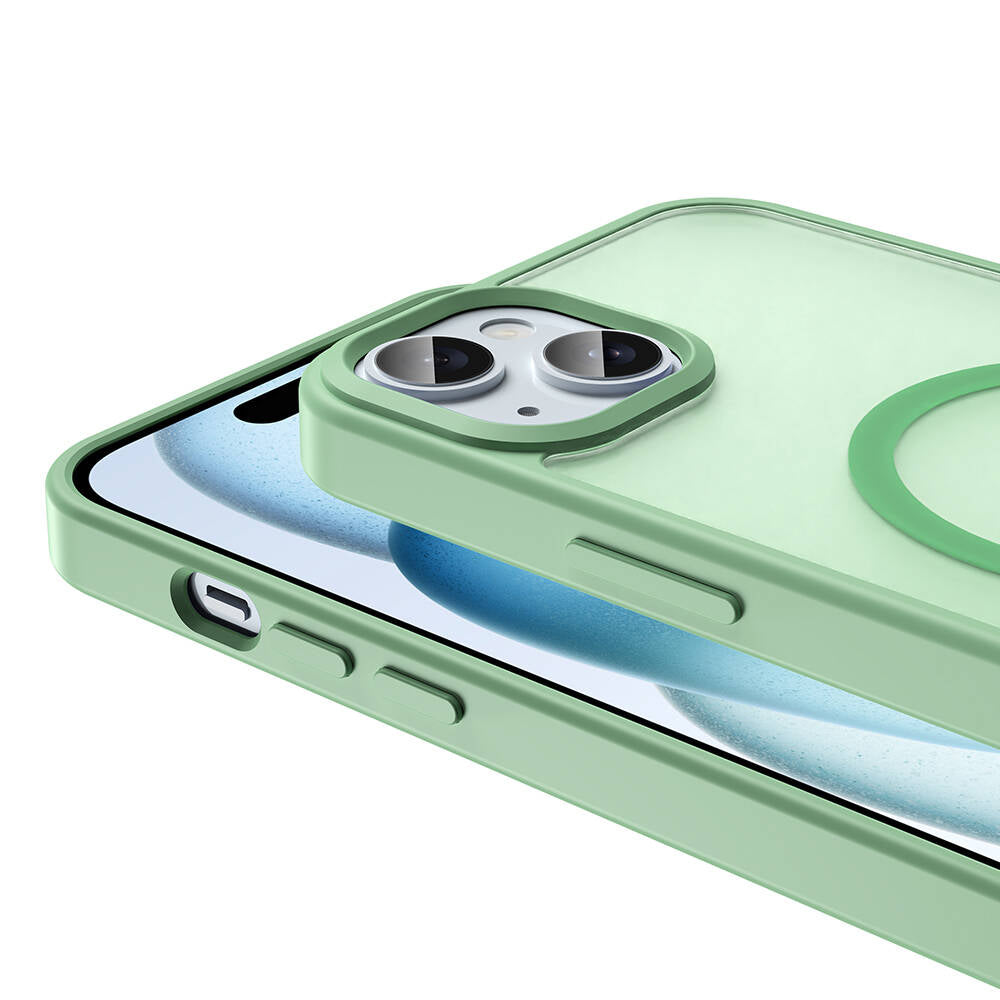 Apple iPhone 15 Plus Kılıf M-safe Şarj Özellikli Mat Arka Yüzey Zore Sio Kapak Siyah