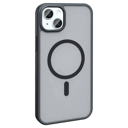 Apple iPhone 15 Plus Kılıf M-safe Şarj Özellikli Mat Arka Yüzey Zore Sio Kapak Gri