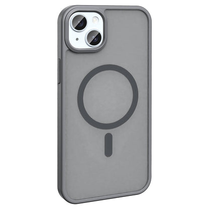 Apple iPhone 15 Plus Kılıf M-safe Şarj Özellikli Mat Arka Yüzey Zore Sio Kapak Gri