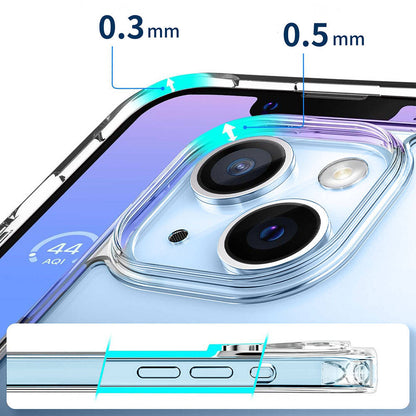 Apple iPhone 15 Plus Kılıf M-safe Şarj Özellikli Şeffaf Sert PC Zore Embos Kapak Renksiz