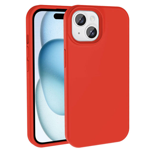 Apple iPhone 15 Plus Kılıf M-safe Şarj Özellikli Sıvı Teknolojili Silinebilir Sert Zore Kivi Kapak Kırmızı