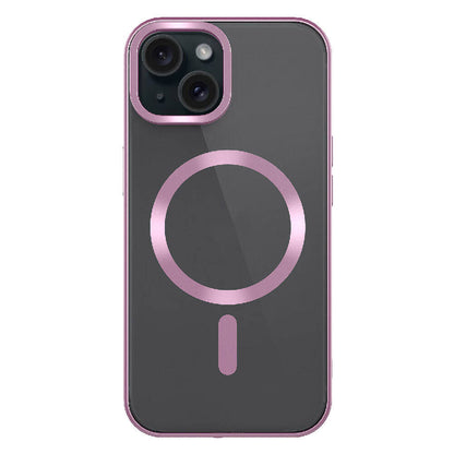 Apple iPhone 15 Plus Kılıf Mat Tasarımlı M-safe Wireless Şarj Özellikli Zore Mat Setro Kapak Gümüş