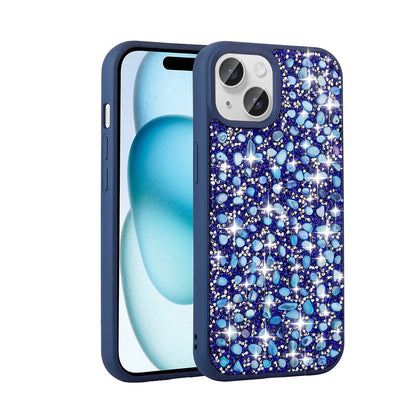 Apple iPhone 15 Plus Kılıf Parlak Taşlı Tasarım Zore Linea Kapak Siyah