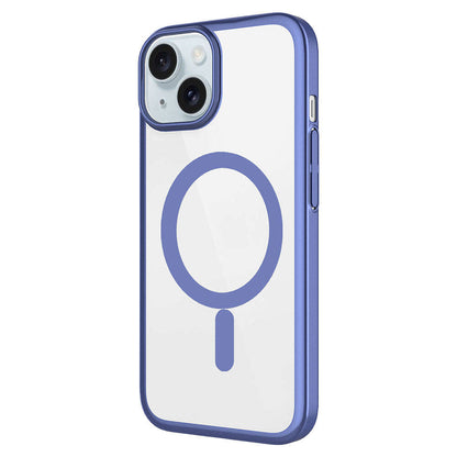 Apple iPhone 15 Plus Kılıf Wireless Şarj Özellikli Sert PC Zore Mat Riksos M-safe Kapak Pembe