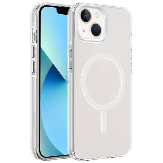 Apple iPhone 15 Plus Kılıf Zore M-safe Şarj Özellikli Buzlu Transparan C-Pro Sert Kapak Renksiz