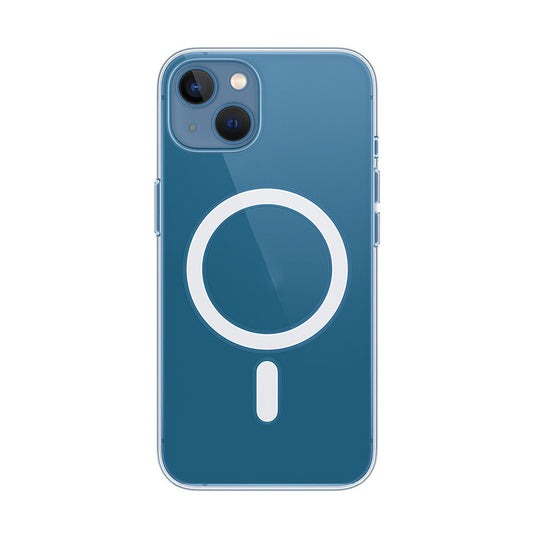 Apple iPhone 15 Plus Kılıf Zore M-safe Şarj Özellikli Şeffaf Tek Kamera Çerçeveli Porto Kapak Renksiz