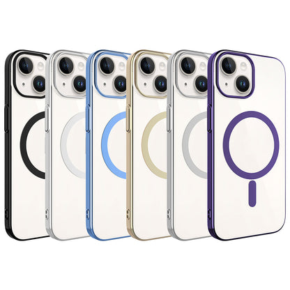 Apple iPhone 15 Plus Kılıf Zore Wireless Şarj Özellikli Pixel M-safe Kapak Derin Mor