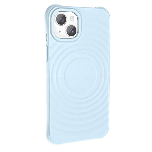 Apple iPhone 15 Plus M-safe Şarj Özellikli Airbagli Mat Görünümlü Zore Hepi Kapak Mavi Açık