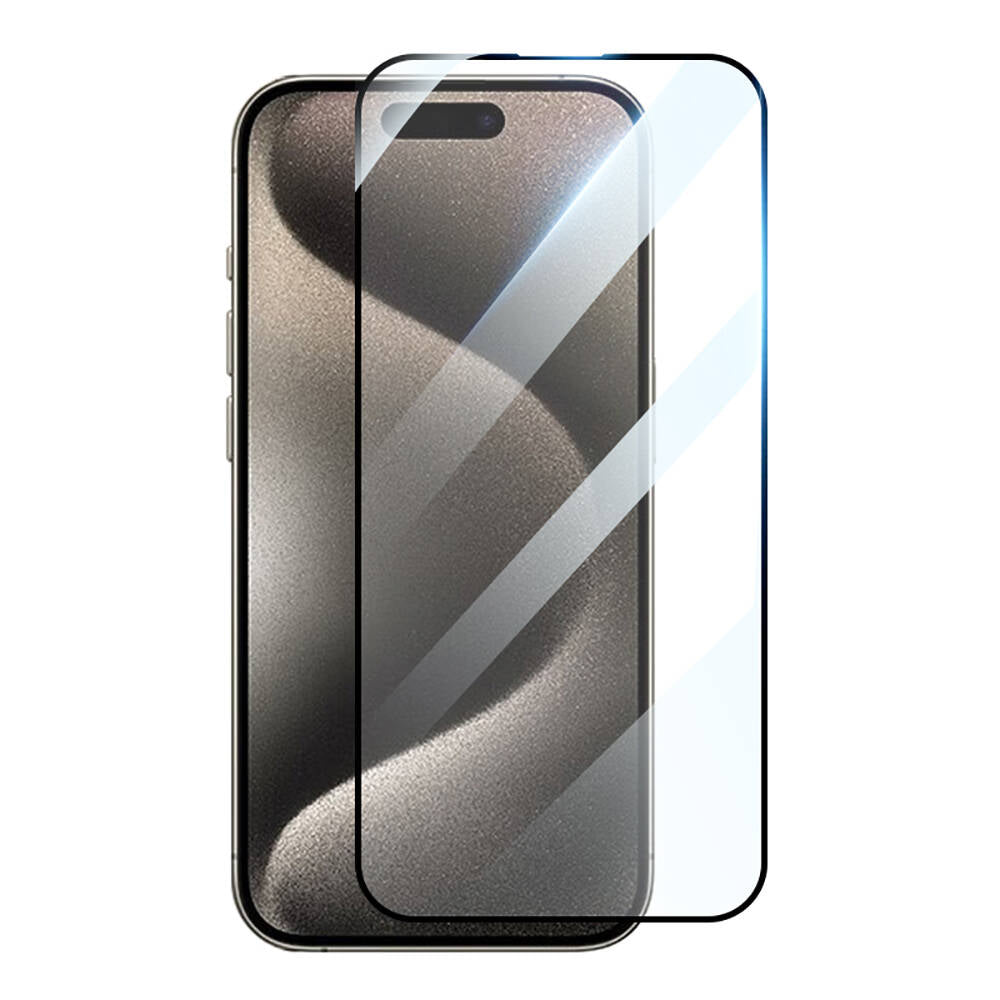 Apple iPhone 15 Pro HD Glossy Zore 3D Rak Screen Protector Siyah