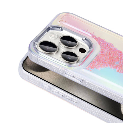 Apple iPhone 15 Pro Kılıf Airbagli Renkli Arka Yüzey Boncuk Tasarımlı Zore Kumul Kapak Şeffaf