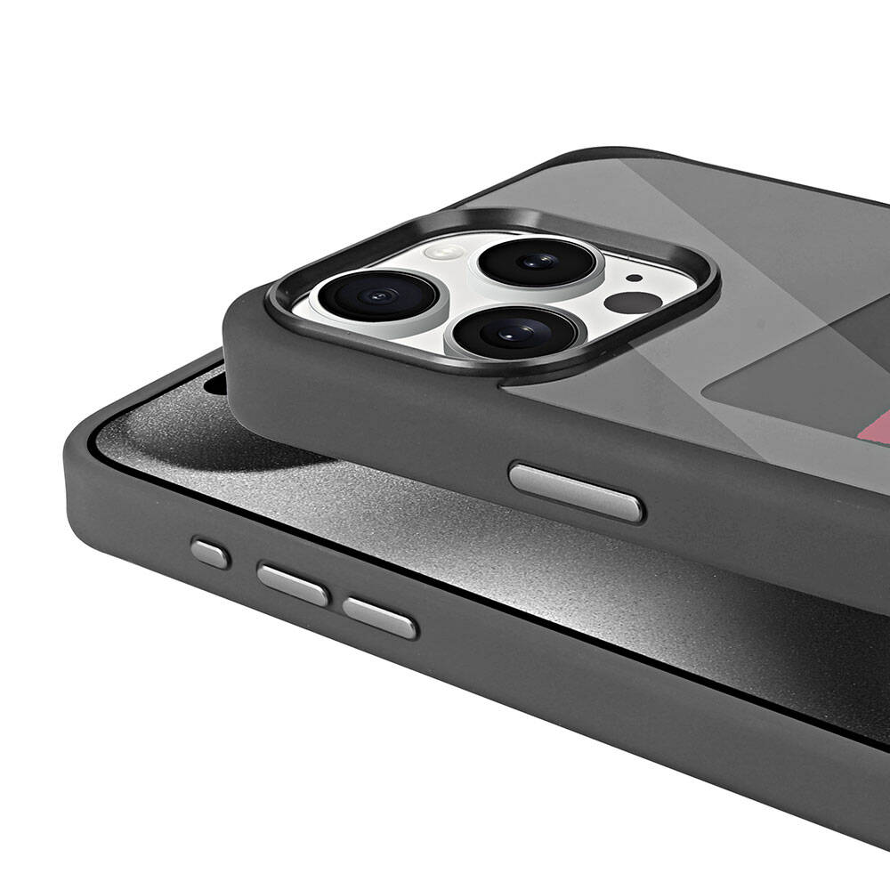 Apple iPhone 15 Pro Kılıf Ekranı Yansıtan Zore Akıllı NFC Kapak Gri