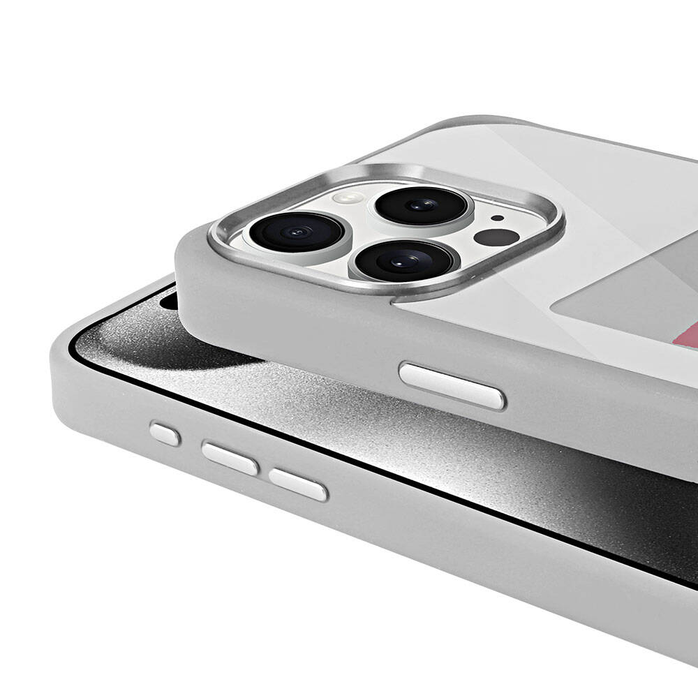 Apple iPhone 15 Pro Kılıf Ekranı Yansıtan Zore Akıllı NFC Kapak Gri