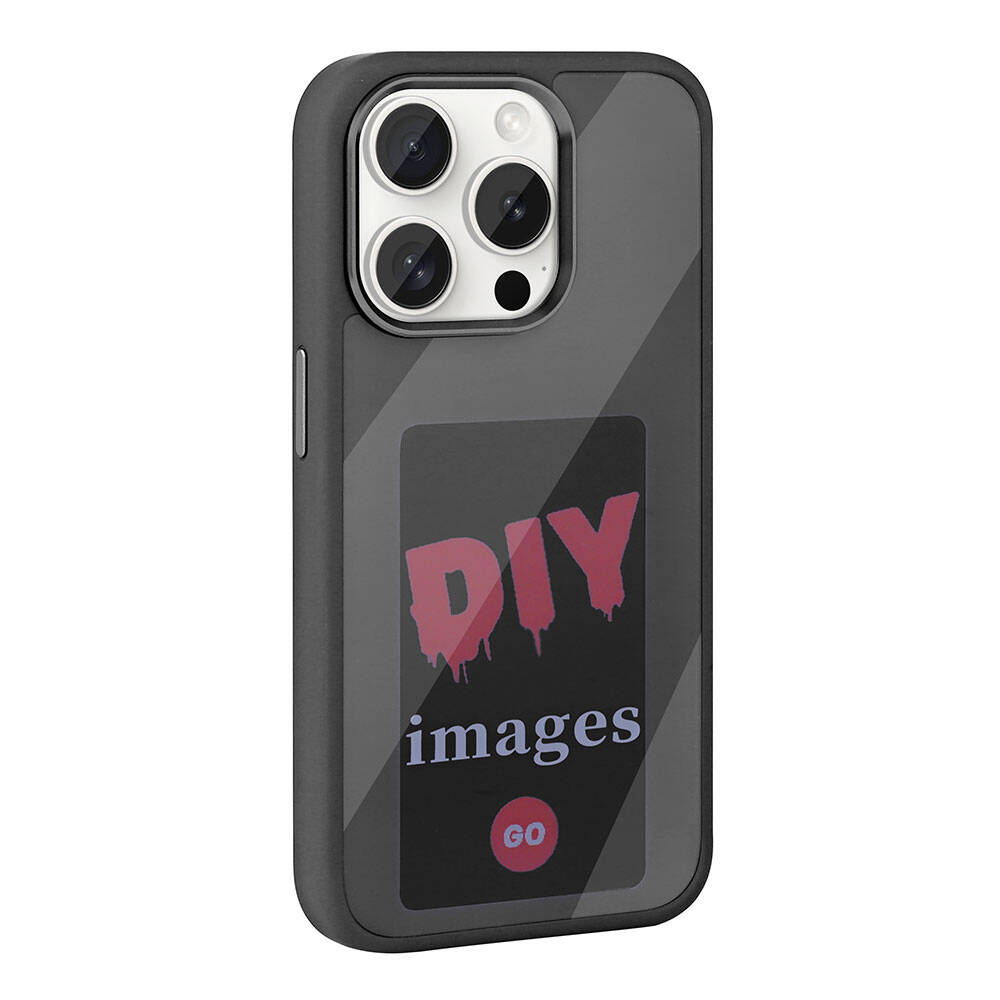 Apple iPhone 15 Pro Kılıf Ekranı Yansıtan Zore Akıllı NFC Kapak Gri