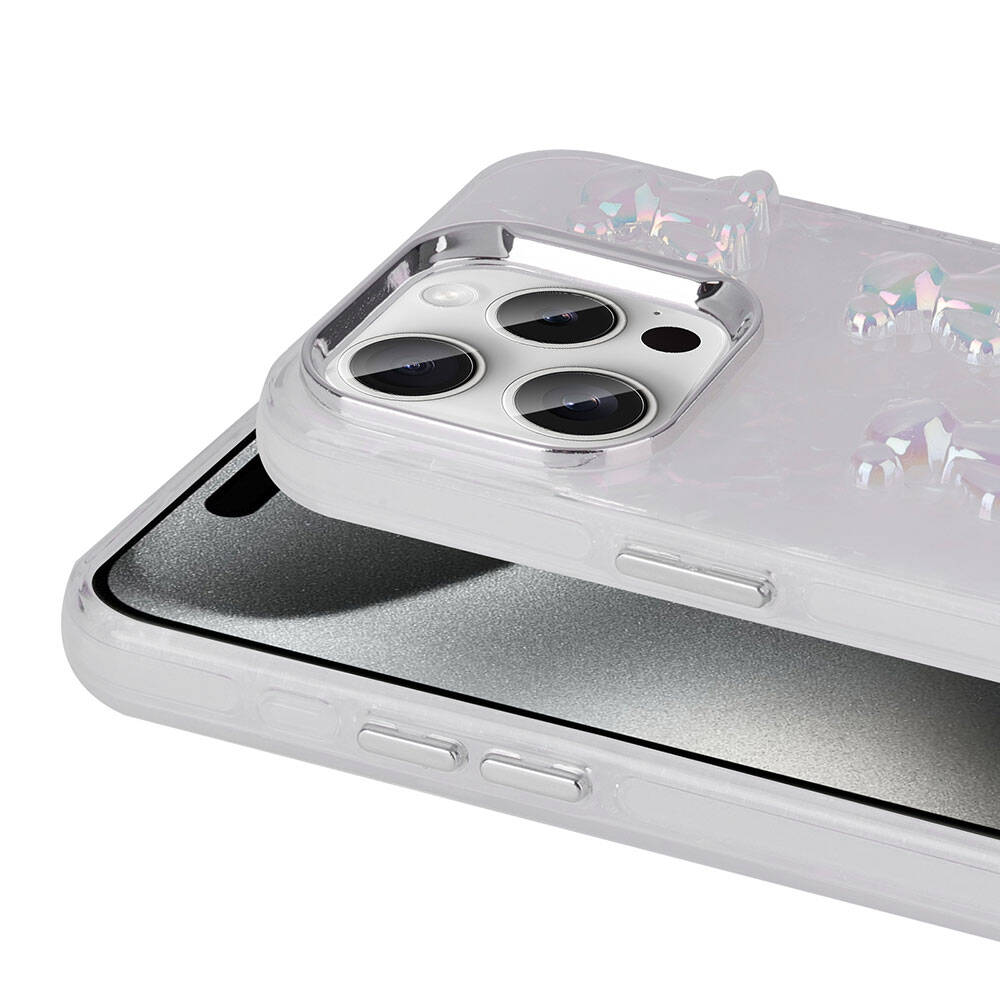 Apple iPhone 15 Pro Kılıf Kabartma Figürlü Parlak Zore Eralli Silikon Kapak Ayı