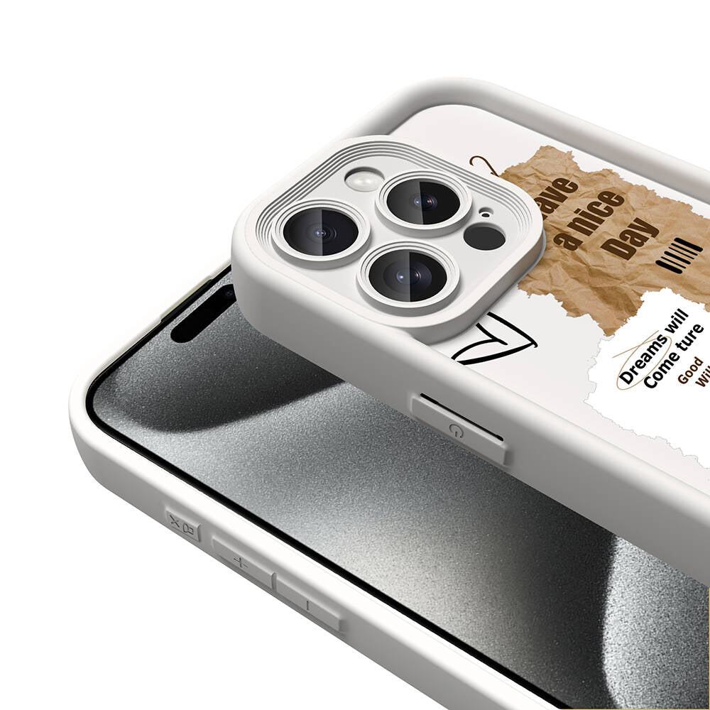 Apple iPhone 15 Pro Kılıf Kamera Korumalı Baskılı Arka Yüzey Zore Klas Kapak Siyah