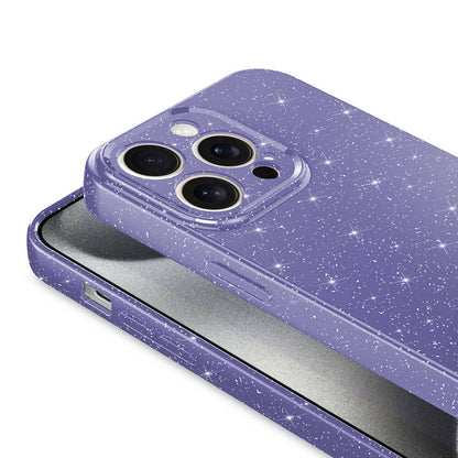 Apple iPhone 15 Pro Kılıf Kamera Korumalı Simli Lüks Zore Koton Kapak Lila