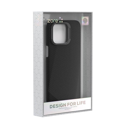 Apple iPhone 15 Pro Kılıf M-safe Şarj Özellikli 600D Kevlar Zore Krek Karbon Standlı Kapak Siyah