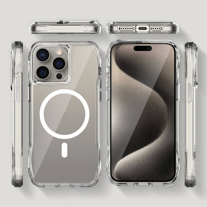 Apple iPhone 15 Pro Kılıf M-safe Şarj Özellikli Airbagli Şeffaf Zore İncek Kapak Şeffaf