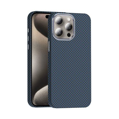 Apple iPhone 15 Pro Kılıf M-safe Şarj Özellikli Karbon Fiber Görünümlü Zore Gros Kapak Lacivert