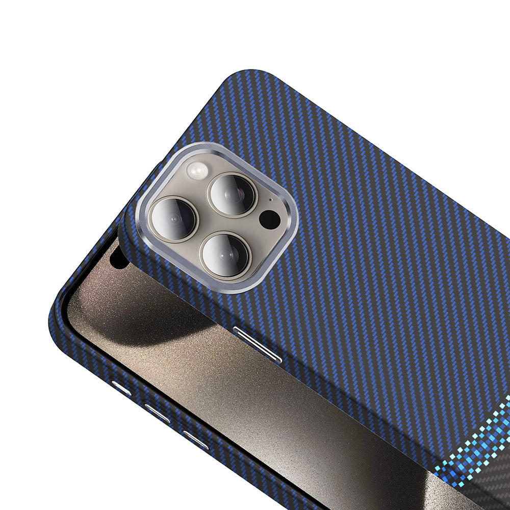 Apple iPhone 15 Pro Kılıf M-safe Şarj Özellikli Karbon Fiber Görünümlü Zore Gros Kapak Siyah