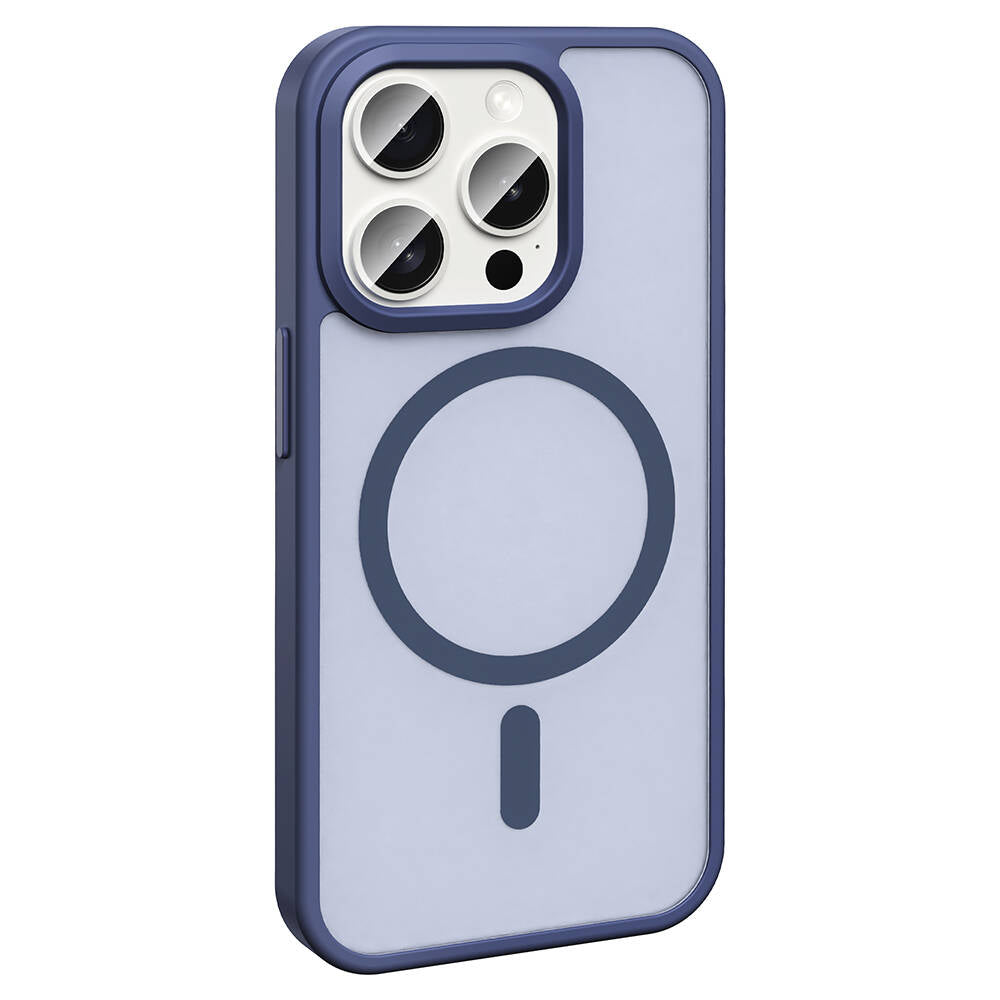 Apple iPhone 15 Pro Kılıf M-safe Şarj Özellikli Mat Arka Yüzey Zore Sio Kapak Siyah