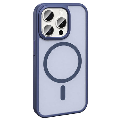 Apple iPhone 15 Pro Kılıf M-safe Şarj Özellikli Mat Arka Yüzey Zore Sio Kapak Siyah