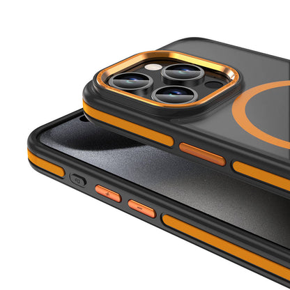 Apple iPhone 15 Pro Kılıf M-safe Şarj Özellikli Mat Görünümlü Zore Ant Kapak Turuncu