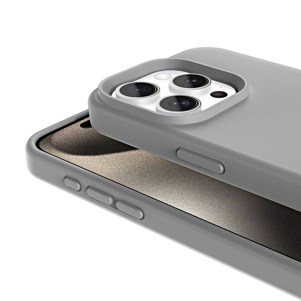 Apple iPhone 15 Pro Kılıf M-safe Şarj Özellikli Sıvı Teknolojili Silinebilir Sert Zore Kivi Kapak Kırmızı