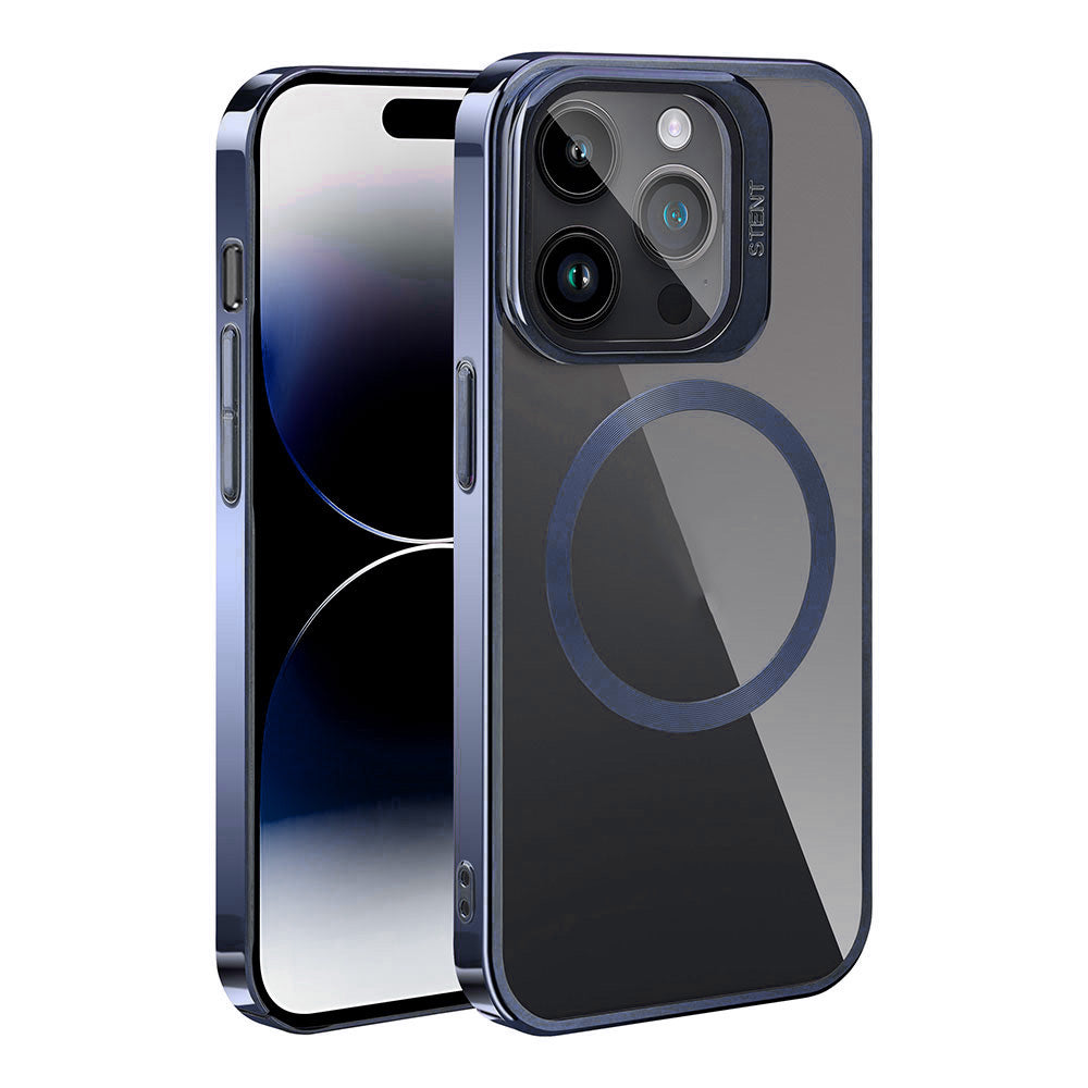 Apple iPhone 15 Pro Kılıf M-safe Şarj Özellikli Standlı Zore Klon Kapak Lacivert