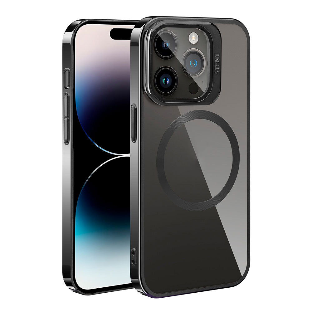 Apple iPhone 15 Pro Kılıf M-safe Şarj Özellikli Standlı Zore Klon Kapak Siyah