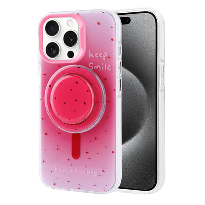 Apple iPhone 15 Pro Kılıf M-safe Şarj Özellikli Tak-Çıkar Pop Soketli Zore Tiktok Kapak Siyah