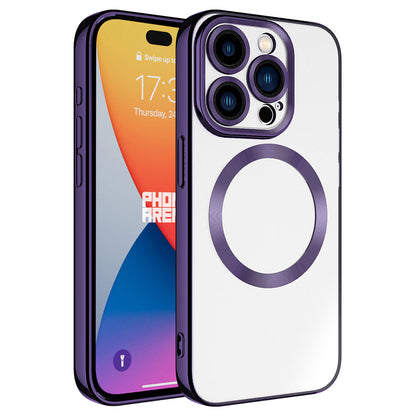 Apple iPhone 15 Pro Kılıf M-safe Wireless Şarj Özellikli Zore Setro Silikon Derin Mor