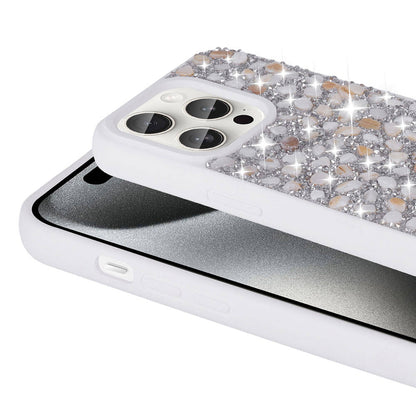 Apple iPhone 15 Pro Kılıf Parlak Taşlı Tasarım Zore Linea Diamond Kapak Lacivert