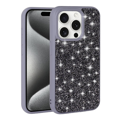Apple iPhone 15 Pro Kılıf Parlak Taşlı Tasarım Zore Pırlanta Kapak Gri