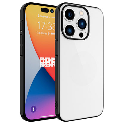 Apple iPhone 15 Pro Kılıf Sert PC Renkli Çerçeveli Zore Riksos Kapak Gümüş