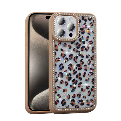 Apple iPhone 15 Pro Kılıf Taşlı ve Simli Tasarım Zore Azra Kapak