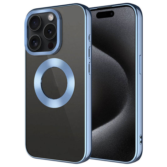 Apple iPhone 15 Pro Kılıf Tek Kamera Çerçeveli Logo Gösteren Zore Omega Kapak Rose Gold