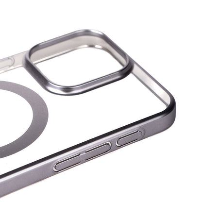 Apple iPhone 15 Pro Kılıf Wireless Şarj Özellikli Sert PC Zore Mat Riksos M-safe Kapak Siyah