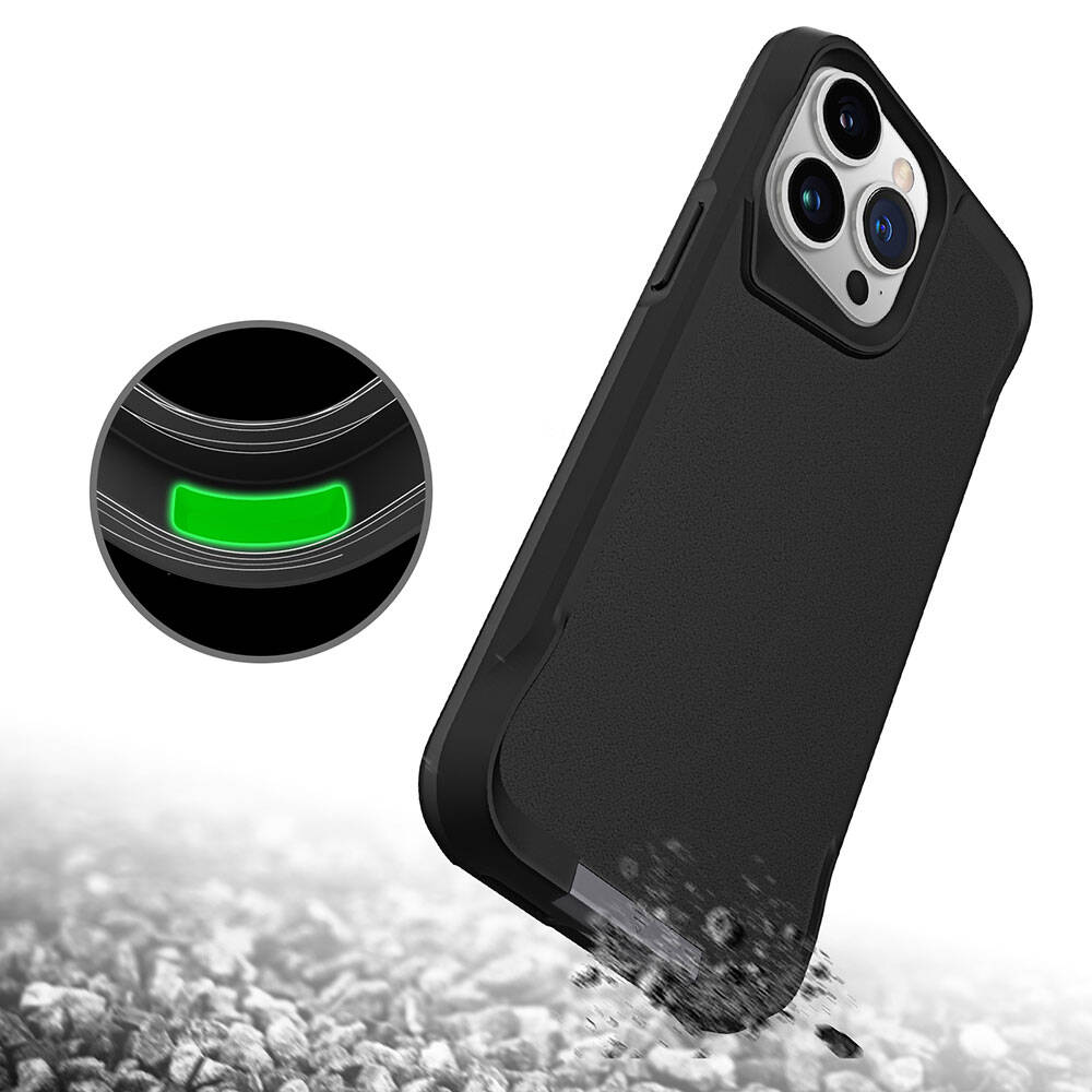 Apple iPhone 15 Pro Kılıf Zore Airbag Kenarlı T-Max Mat Standlı Kapak Lacivert