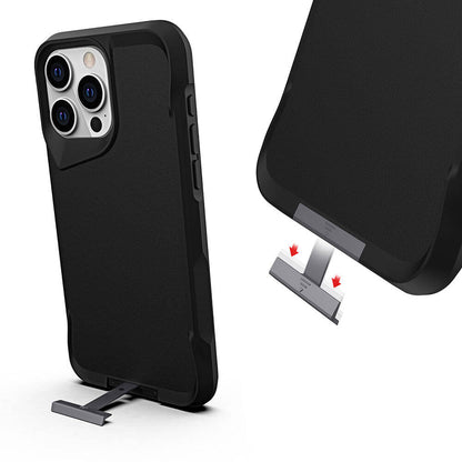 Apple iPhone 15 Pro Kılıf Zore Airbag Kenarlı T-Max Mat Standlı Kapak Gri