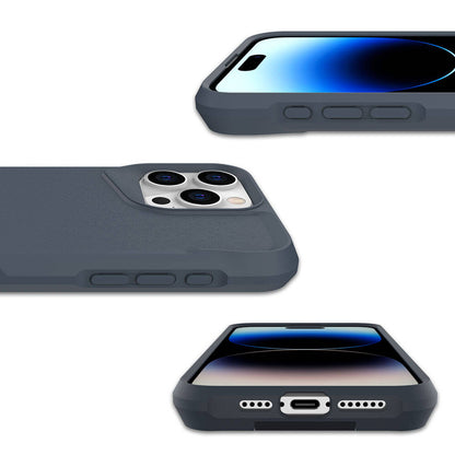 Apple iPhone 15 Pro Kılıf Zore Airbag Kenarlı T-Max Mat Standlı Kapak Lacivert