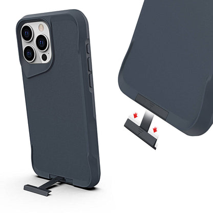 Apple iPhone 15 Pro Kılıf Zore Airbag Kenarlı T-Max Mat Standlı Kapak Siyah