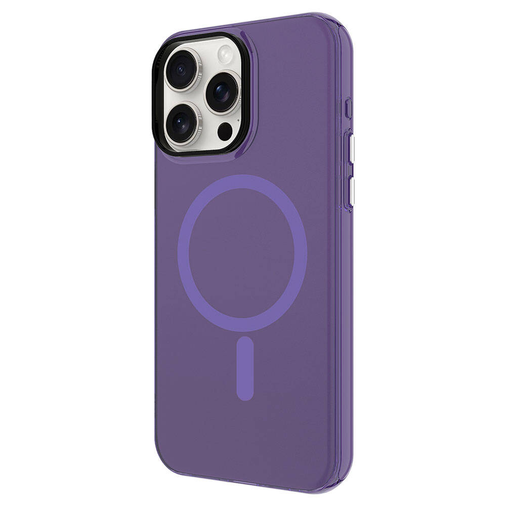 Apple iPhone 15 Pro Kılıf Zore M-safe Şarj Özellikli Buzlu Transparan C-Pro Sert Kapak Siyah