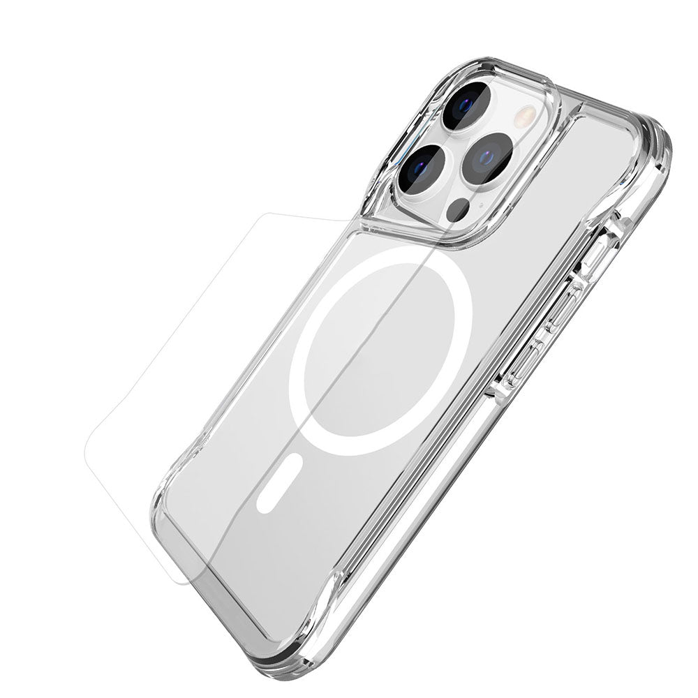 Apple iPhone 15 Pro Kılıf Zore M-safe Şarj Özellikli T-Max M-safe Kapak Renksiz