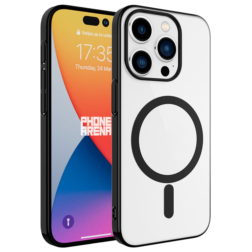 Apple iPhone 15 Pro Kılıf Zore Wireless Şarj Özellikli Pixel M-safe Kapak Siyah