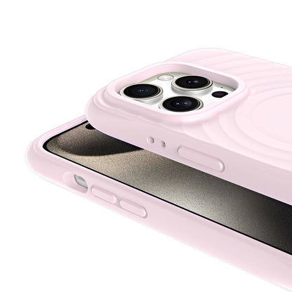 Apple iPhone 15 Pro M-safe Şarj Özellikli Airbagli Mat Görünümlü Zore Hepi Kapak Pembe Açık